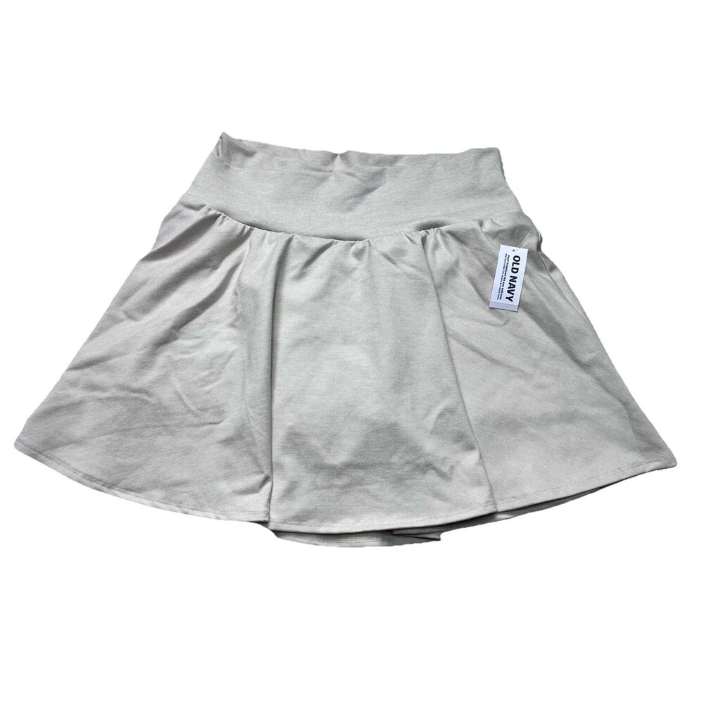 NWT Old Navy Women's M Cloud Comfy Extra High Rise Athletic Skirt Skort Beige